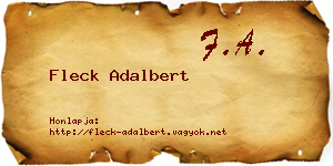 Fleck Adalbert névjegykártya